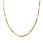 3mm Cuban Link Chain Necklace in silver-tone stainless steel view 2