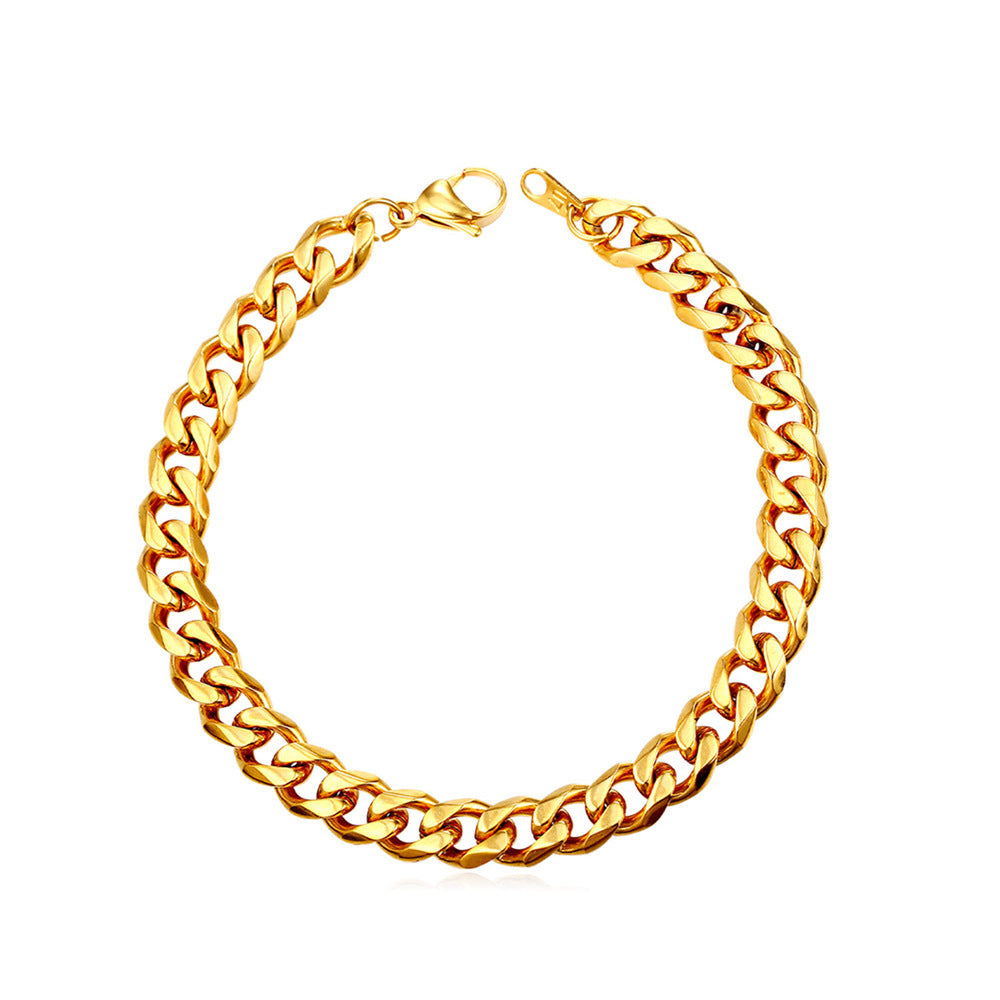 Titanium Steel Curb Link Bracelet gold-tone finish