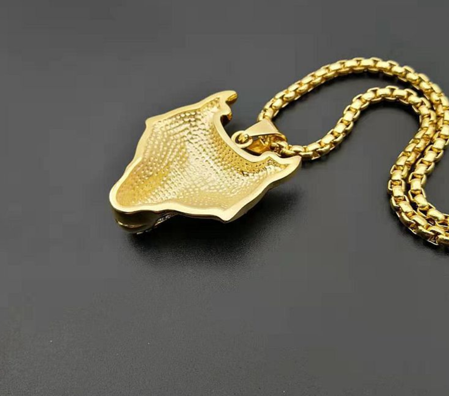 The Viking Wolf Pendant Necklace in Stainless Steel, view 4