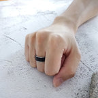 Two-Tone Spinner Stainless Steel Ring on white background view 3