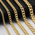 3-9mm Stainless Steel Curb Link Chain in silver, gold, and black finishes view 9