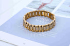 Titanium Steel President Link Bracelet gold-tone finish view 4