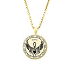 Archangel Michael Ankh Pendant Necklace silver box chain view 4