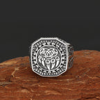 The Bear Paw Signet Ring in Stainless Steel, view 3