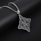 Celtic Knotwork Pendant Necklace gold-tone witch's knot view 3
