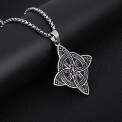 Celtic Knotwork Pendant Necklace gold-tone witch's knot view 3