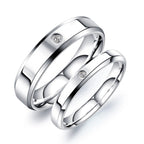 Stainless Steel Inlaid Cubic Zirconia Ring, polished silver-tone view 2