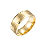 Brushed Center Beveled Stainless Steel Ring in black view 3