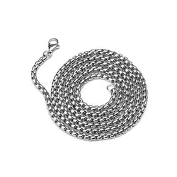 2mm Rolo Link Chain Necklace in silver finish