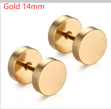 Barbell Stud Earrings in silver finish view 4