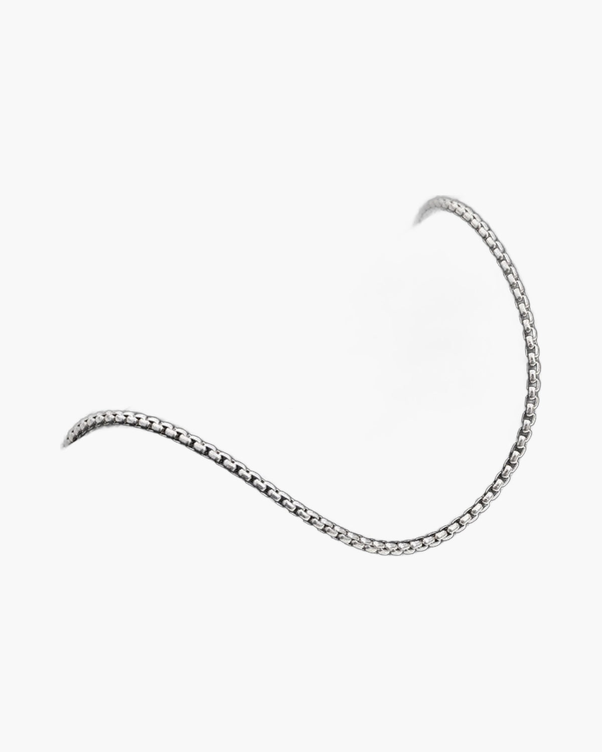 2mm-3.5mm Titanium Steel Rolo Chain Necklace silver finish view 12