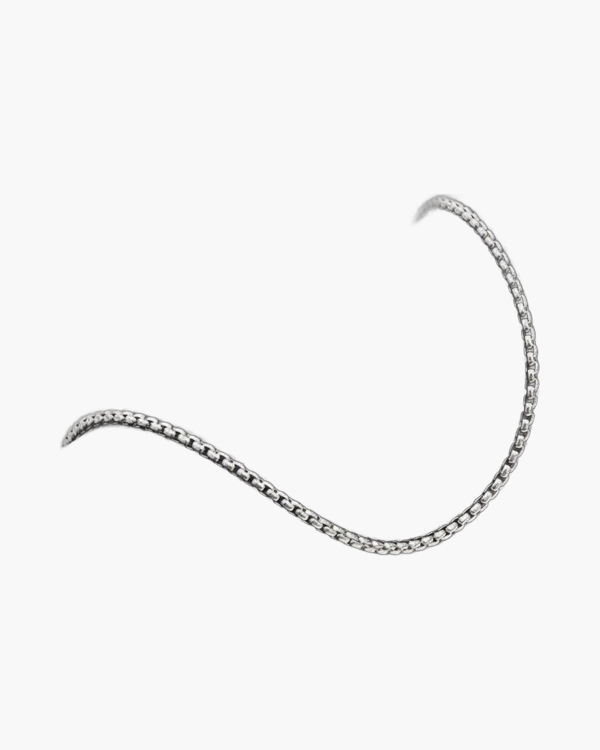 2mm-3.5mm Titanium Steel Rolo Chain Necklace silver finish view 6