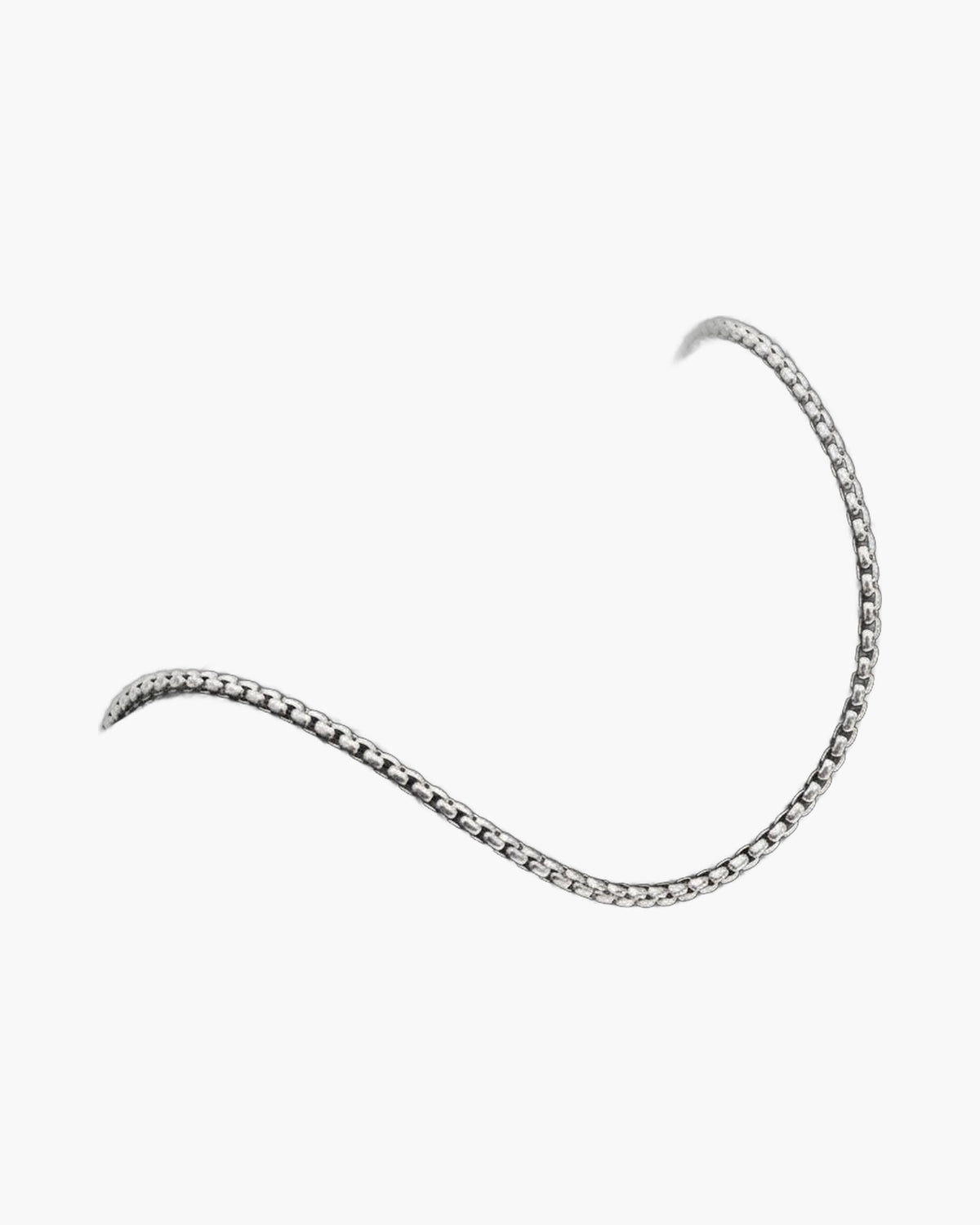 2mm-3.5mm Titanium Steel Rolo Chain Necklace silver finish view 7