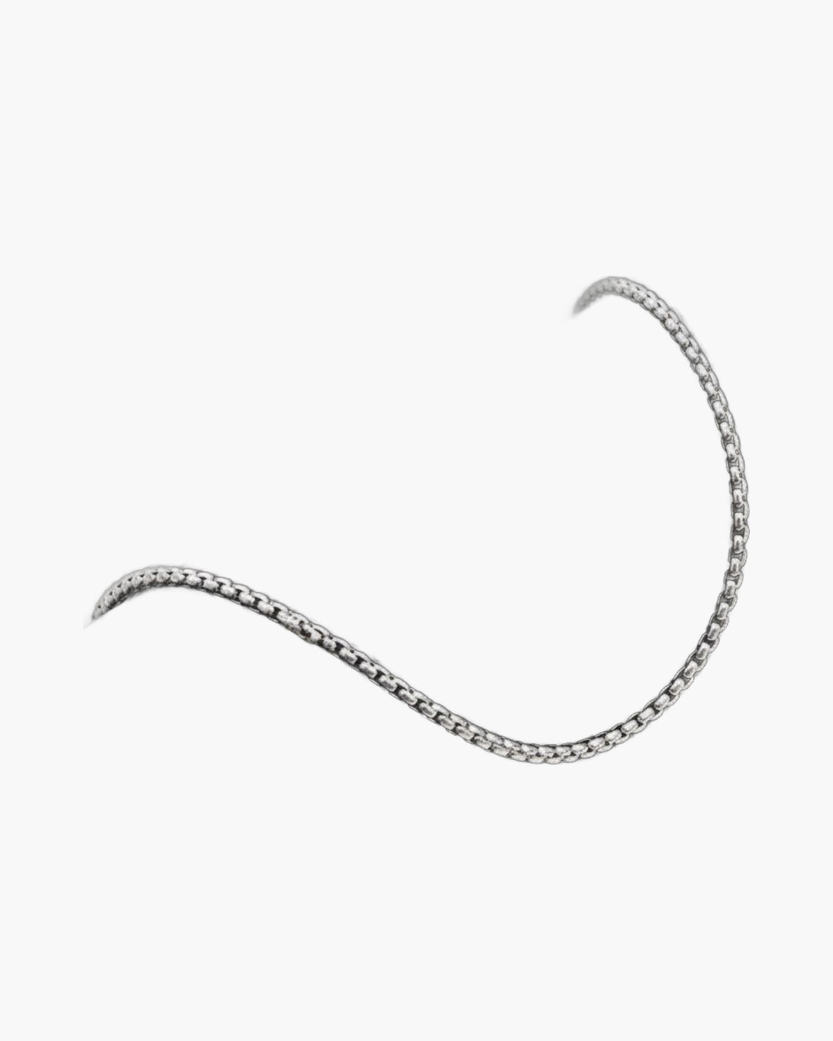 2mm-3.5mm Titanium Steel Rolo Chain Necklace silver finish view 14