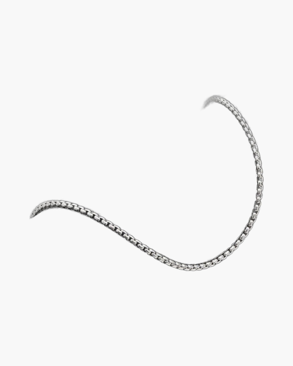 2mm-3.5mm Titanium Steel Rolo Chain Necklace silver finish view 11