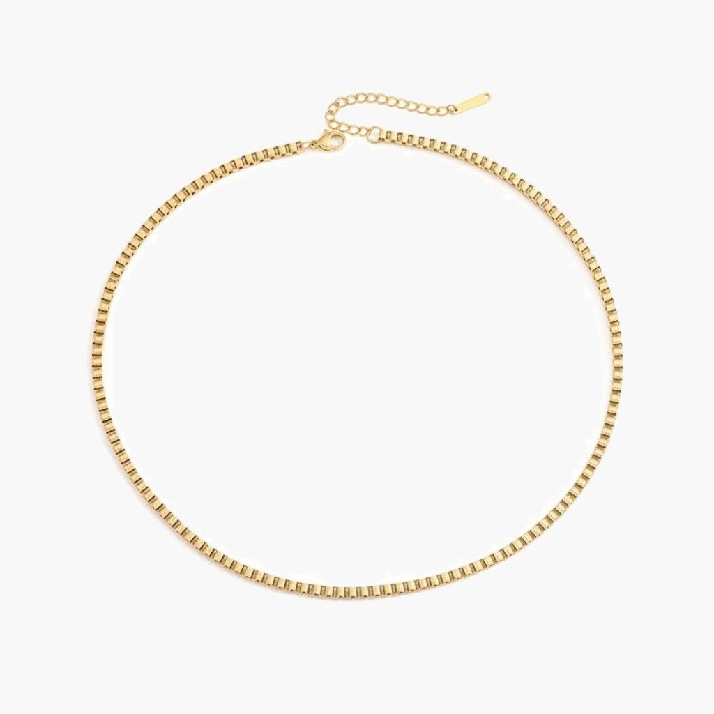 2mm Box Chain Necklace in Silver view 5