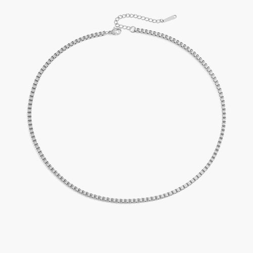 2mm Box Chain Necklace in Silver