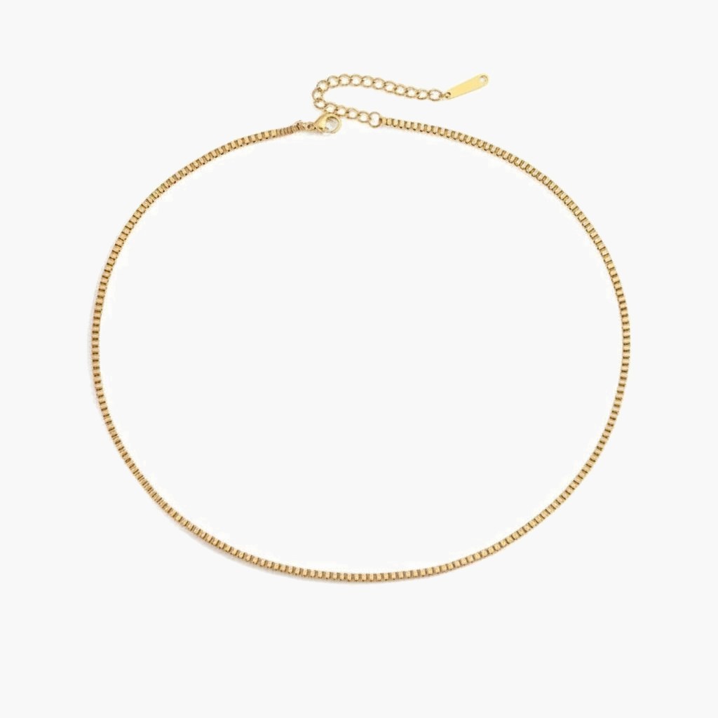 2mm Box Chain Necklace in Silver view 4
