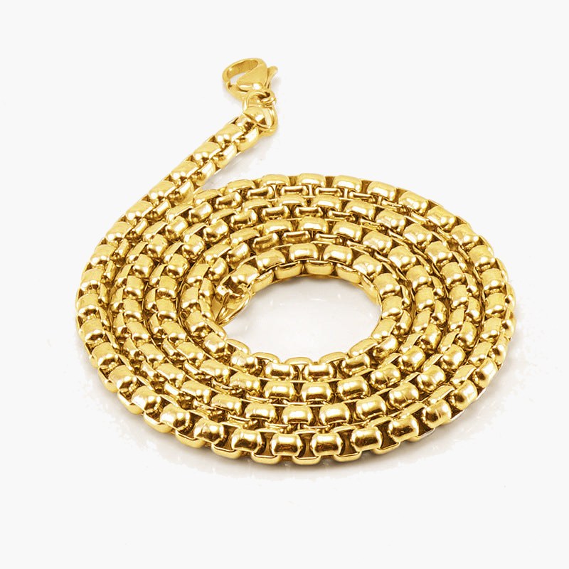 2mm Rolo Link Chain Necklace in silver finish view 3