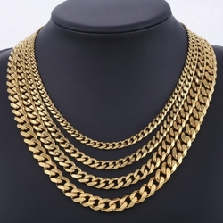 3-11mm Cuban Link Chain Necklace on model view 3