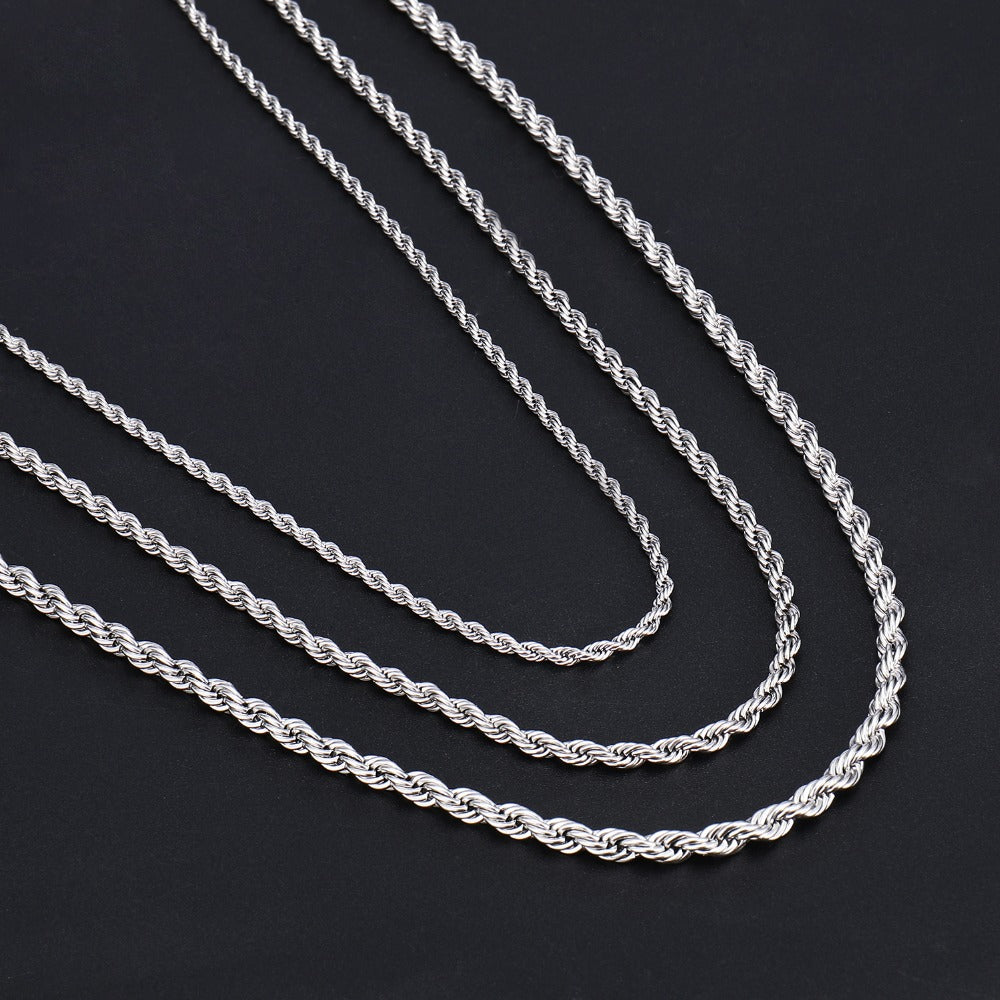 Stainless Steel Rope Chain Options - gold and silver necklaces view 5