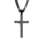 Titanium Steel Figaro Chain Cross Pendant gold-tone finish view 3