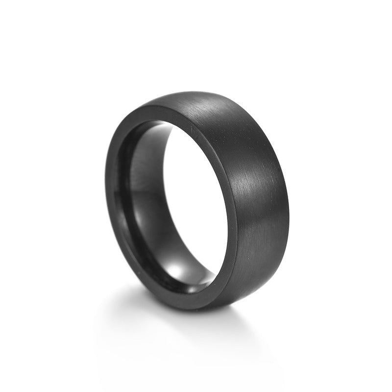 Brushed Matte Tungsten Carbide Ring black and silver view 4