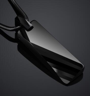 Tungsten Carbide Geometric Pendant Necklace in black, blue, and gold finishes view 5
