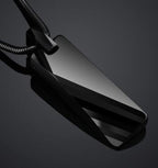 Tungsten Carbide Geometric Pendant Necklace in black, blue, and gold finishes view 5