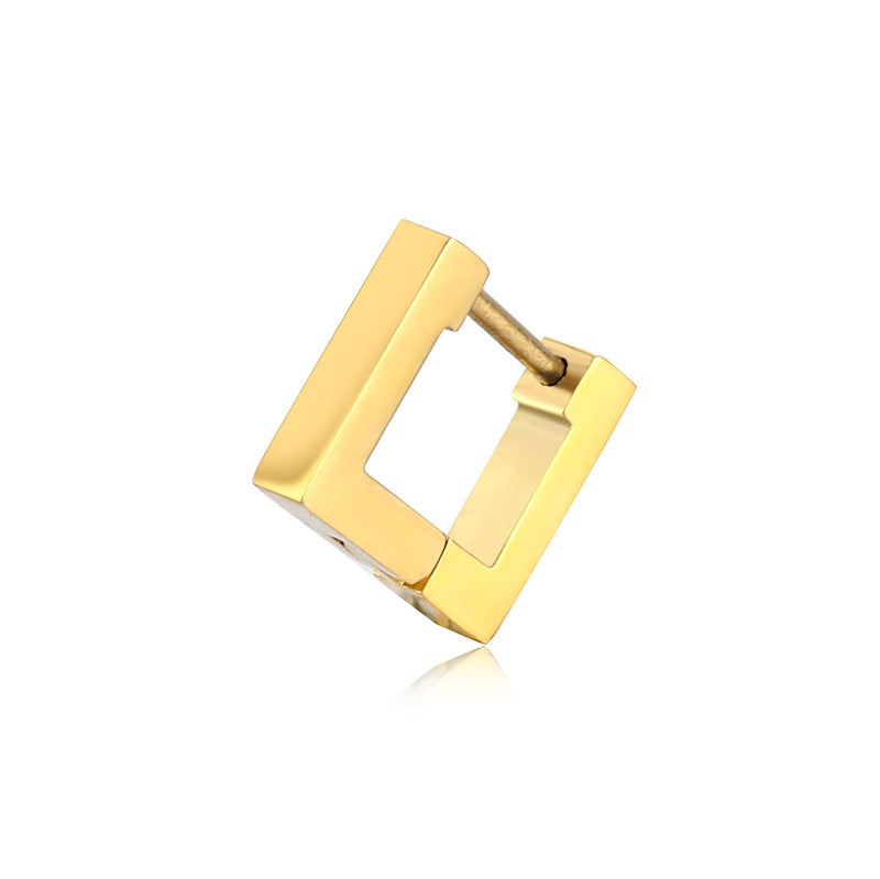 4mm Square Huggie Hoop Earrings - Silver view 2