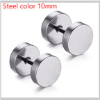 Barbell Stud Earrings in silver finish view 14