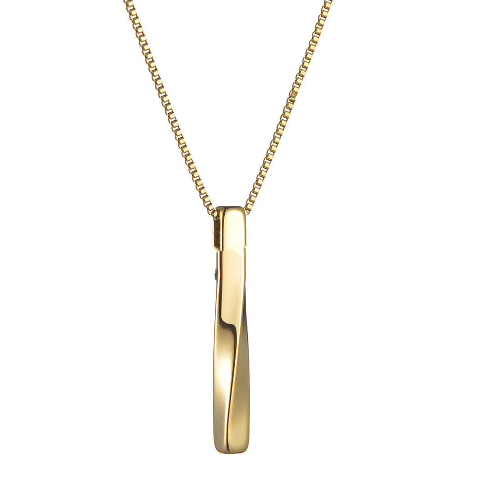 Twisted Bar Pendant Necklace, silver-tone view 3