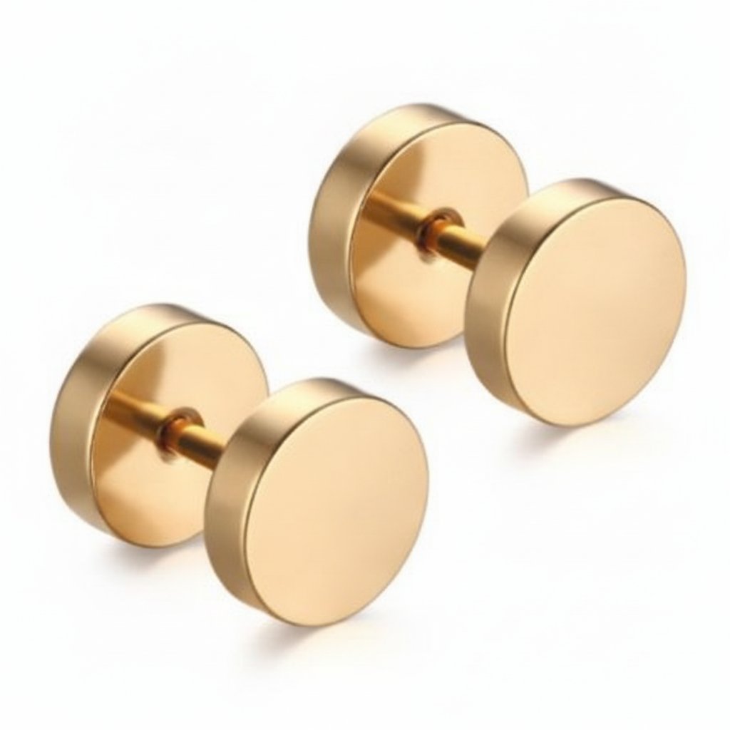 Barbell Stud Earrings in silver finish view 17