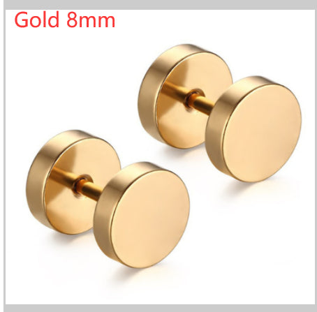 Barbell Stud Earrings in silver finish view 17