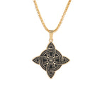Celtic Knotwork Pendant Necklace gold-tone witch's knot