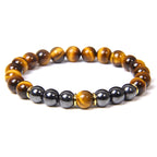 The Tiger Eye and Black Stone Bead Bracelet, view 9