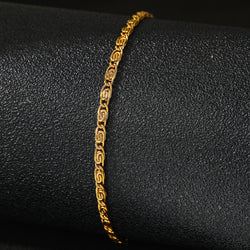 Stainless Steel Scroll Link Bracelet on black background