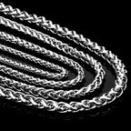 Titanium Steel Wheat Chain Necklace multiple widths view 2