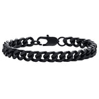 8mm Titanium Steel Curb Link Bracelet black finish