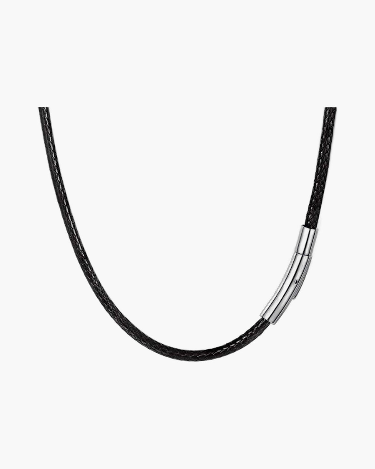 3mm Braided Cord Necklace with stainless steel magnetic clasp