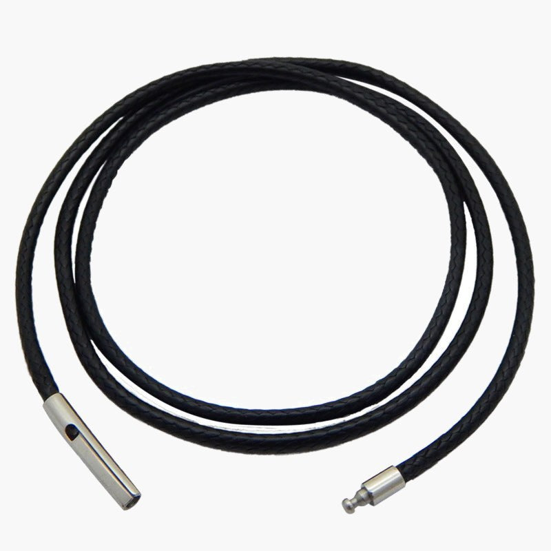 3mm Braided Cord Necklace with stainless steel magnetic clasp view 4