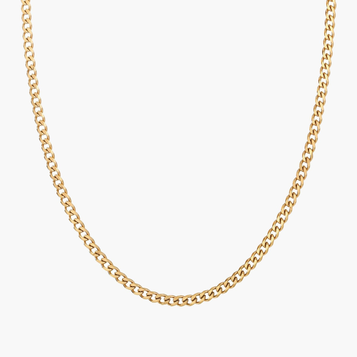 3mm Cuban Link Chain Necklace in silver-tone stainless steel view 2