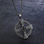 Celtic Knotwork Cross Pendant, stainless steel with intricate design