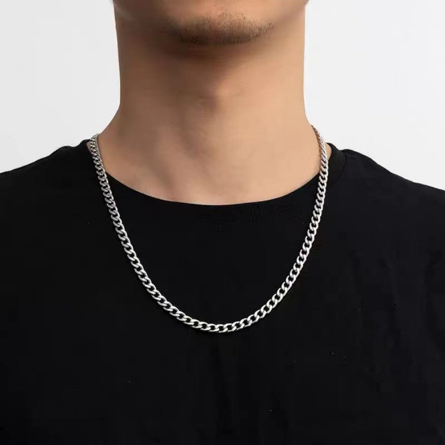 Cuban Link Chain Necklace on model
