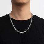 Cuban Link Chain Necklace on model