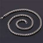 24 Inch Titanium Steel Wheat Chain Necklace, multiple widths view 2