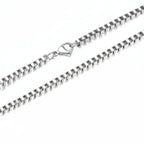 Minimalist Stainless Steel Box Chain on neck view 8
