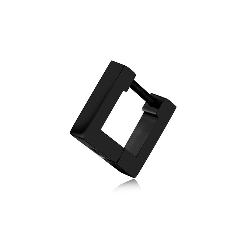 4mm Square Huggie Hoop Earrings - Silver view 3