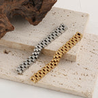 8mm Stainless Steel President Link Bracelet, gold-tone finish view 3