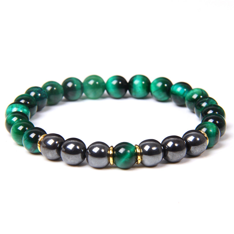 The Tiger Eye and Black Stone Bead Bracelet, view 7